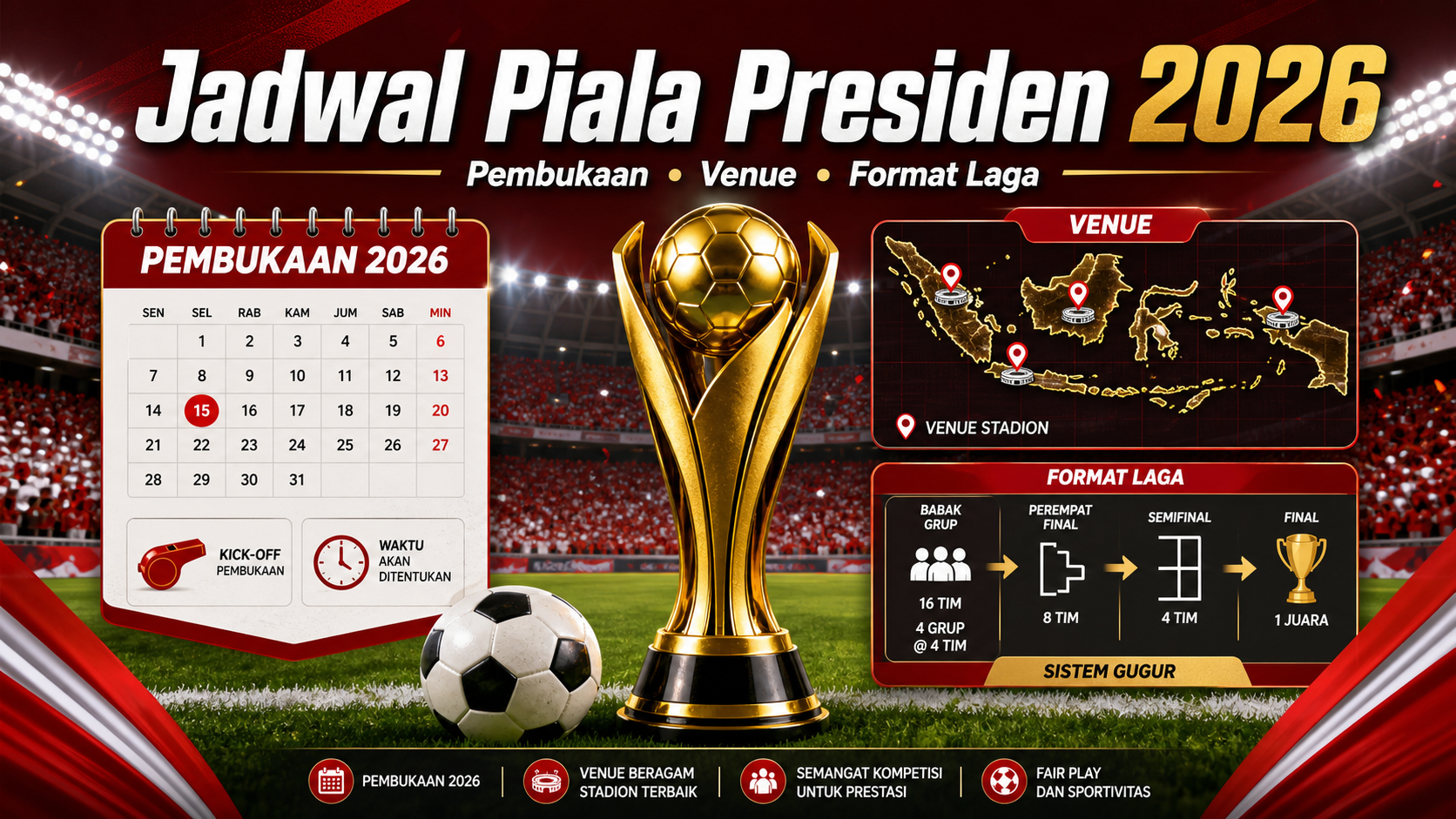 Jadwal Piala Presiden 2026: Pembukaan, Venue, dan Format Laga - piala