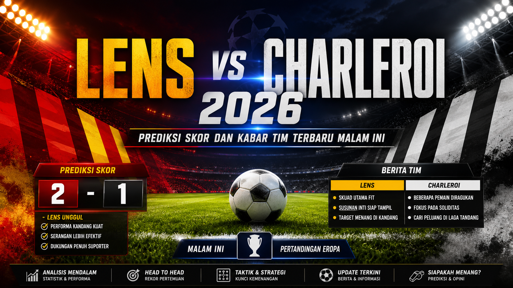 lens - Lens vs Charleroi 2026: Prediksi Skor dan Kabar Tim Terbaru Malam Ini