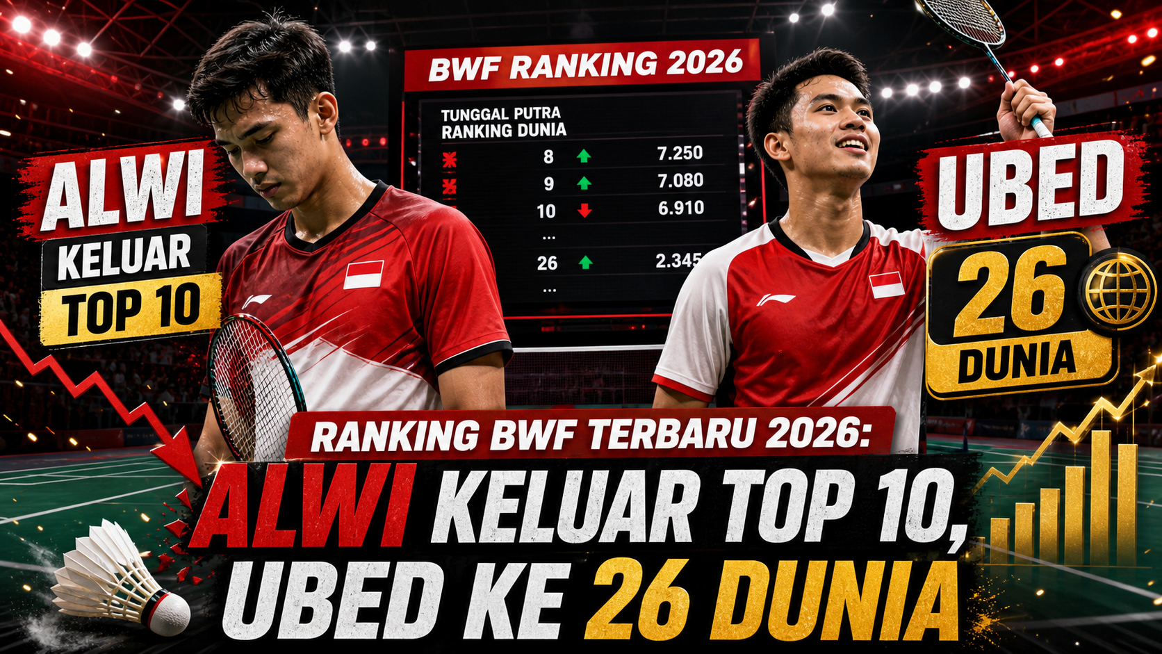 Ranking BWF Terbaru 2026: Alwi Keluar Top 10, Ubed ke 26 Dunia - bwf