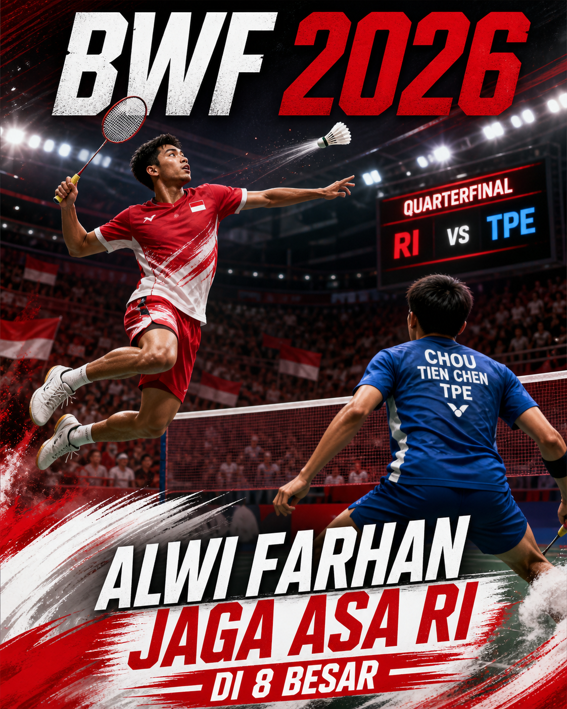 BWF 2026: Alwi Farhan Jaga Asa RI vs Chou Tien Chen di 8 Besar - bwf