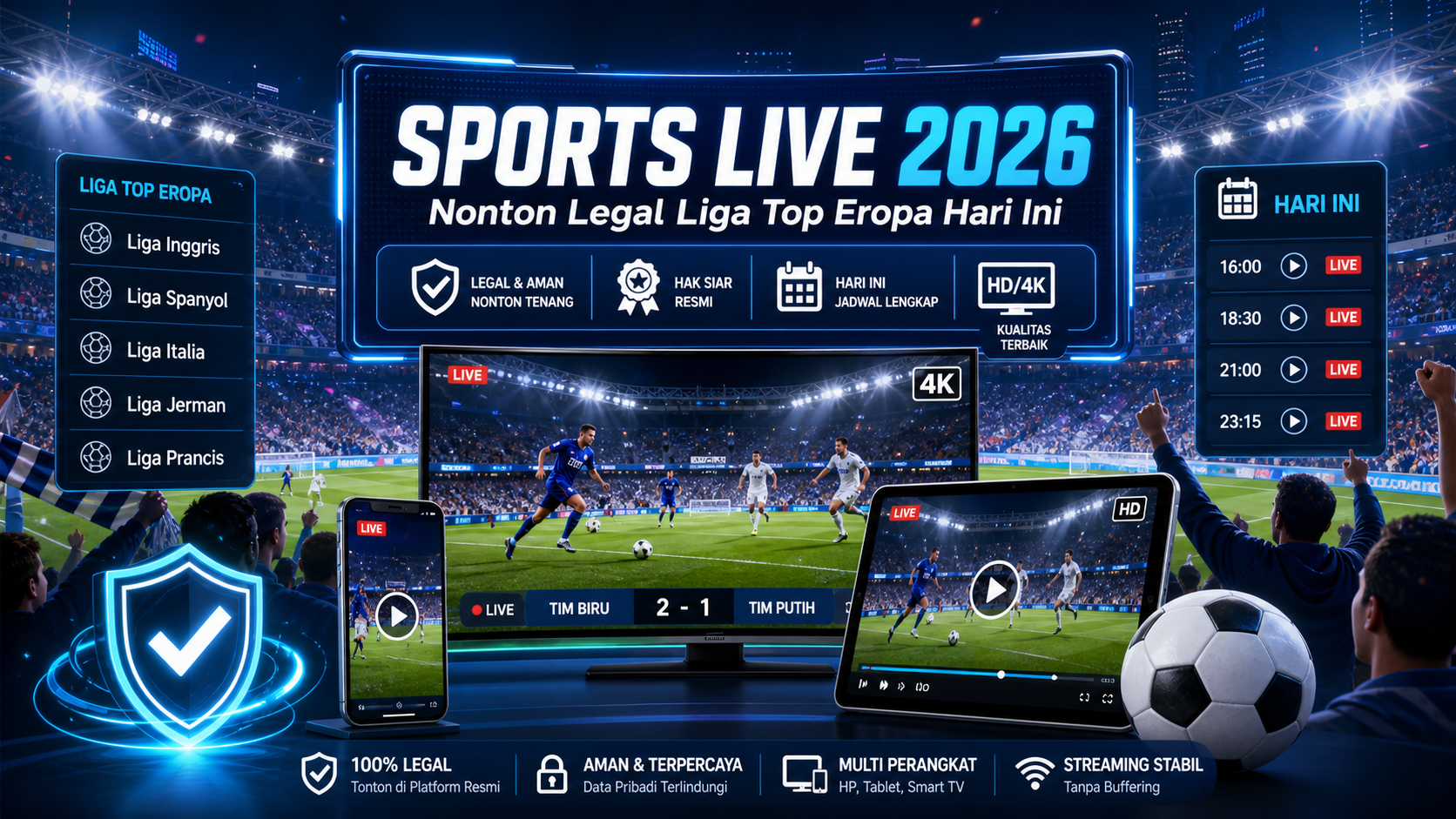 Sports Live 2026: Panduan Nonton Legal Liga Top Eropa Hari Ini - sports