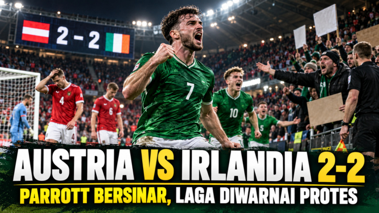 austria - Austria vs Irlandia 2-2: Parrott Bersinar, Laga Diwarnai Protes